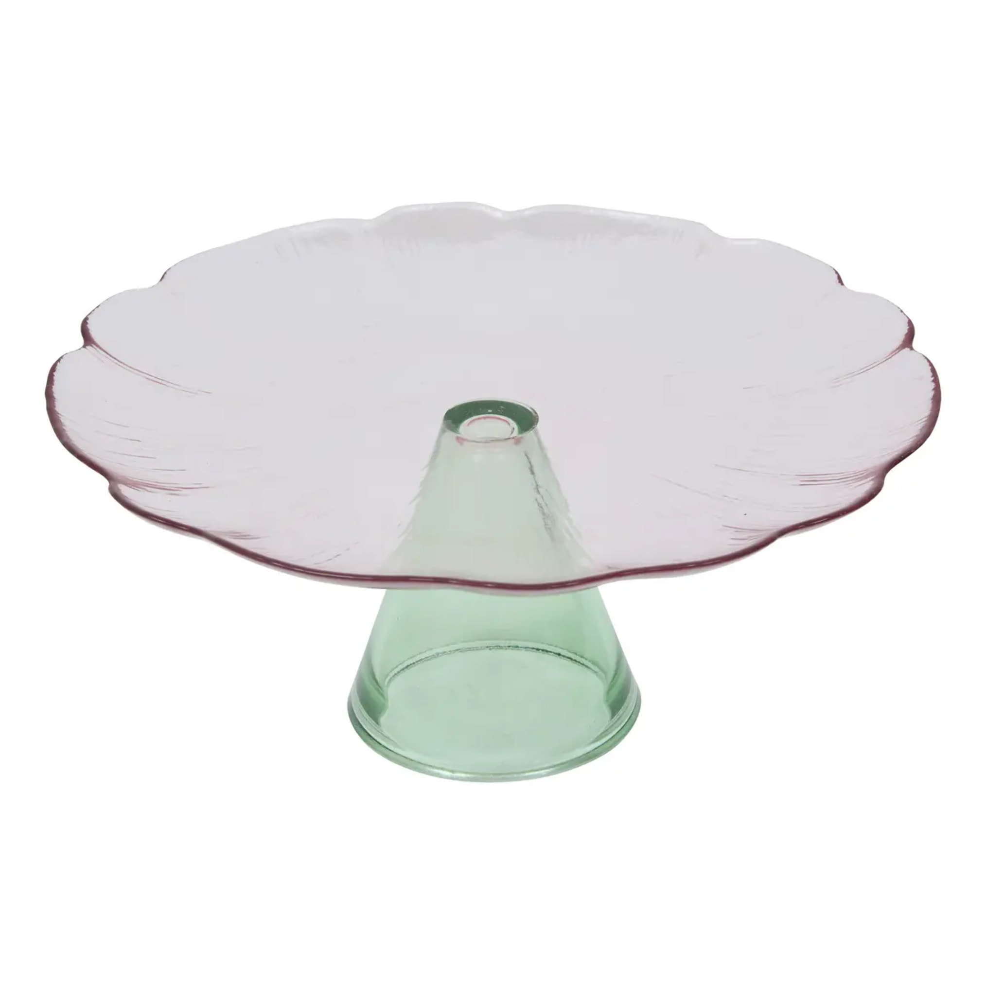 Présentoir Fleur de rose D28cm rose et vert