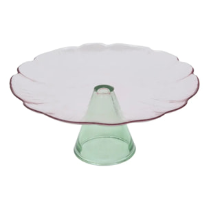 Présentoir Fleur de rose D28cm rose et vert
