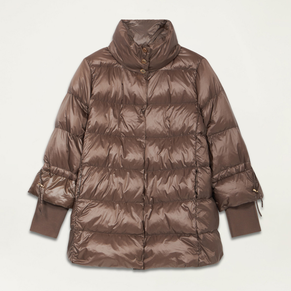 Oltre - Midi down jacket in real feather - Marrón