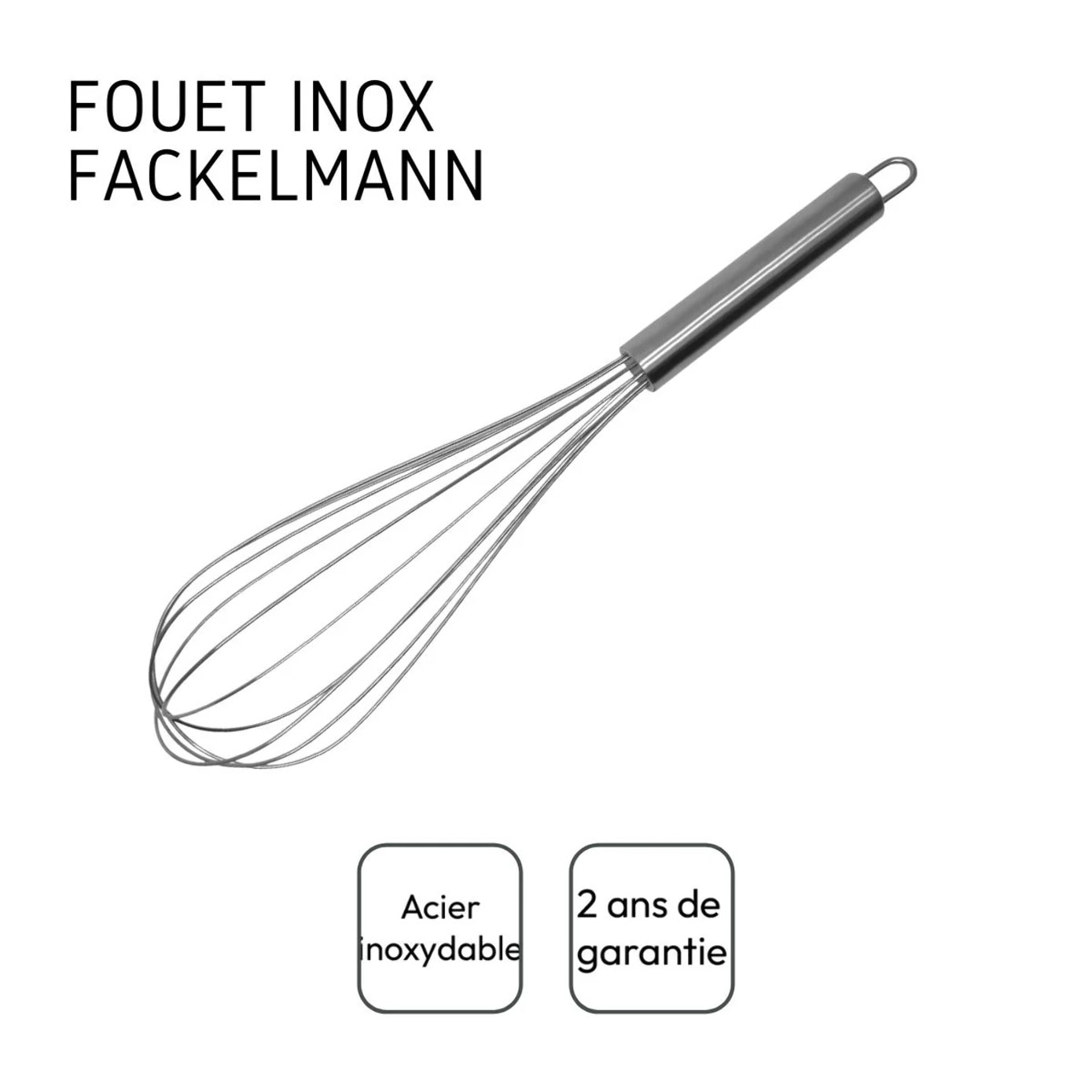 Fouet de cuisine et de pâtisserie en inox 32 cm Fackelmann Elemental