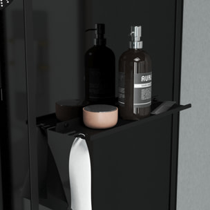 Cabine de douche Hydromassante 115x90x218 cm - Porte coulissante - Fonds & Profilés Noir Mat
