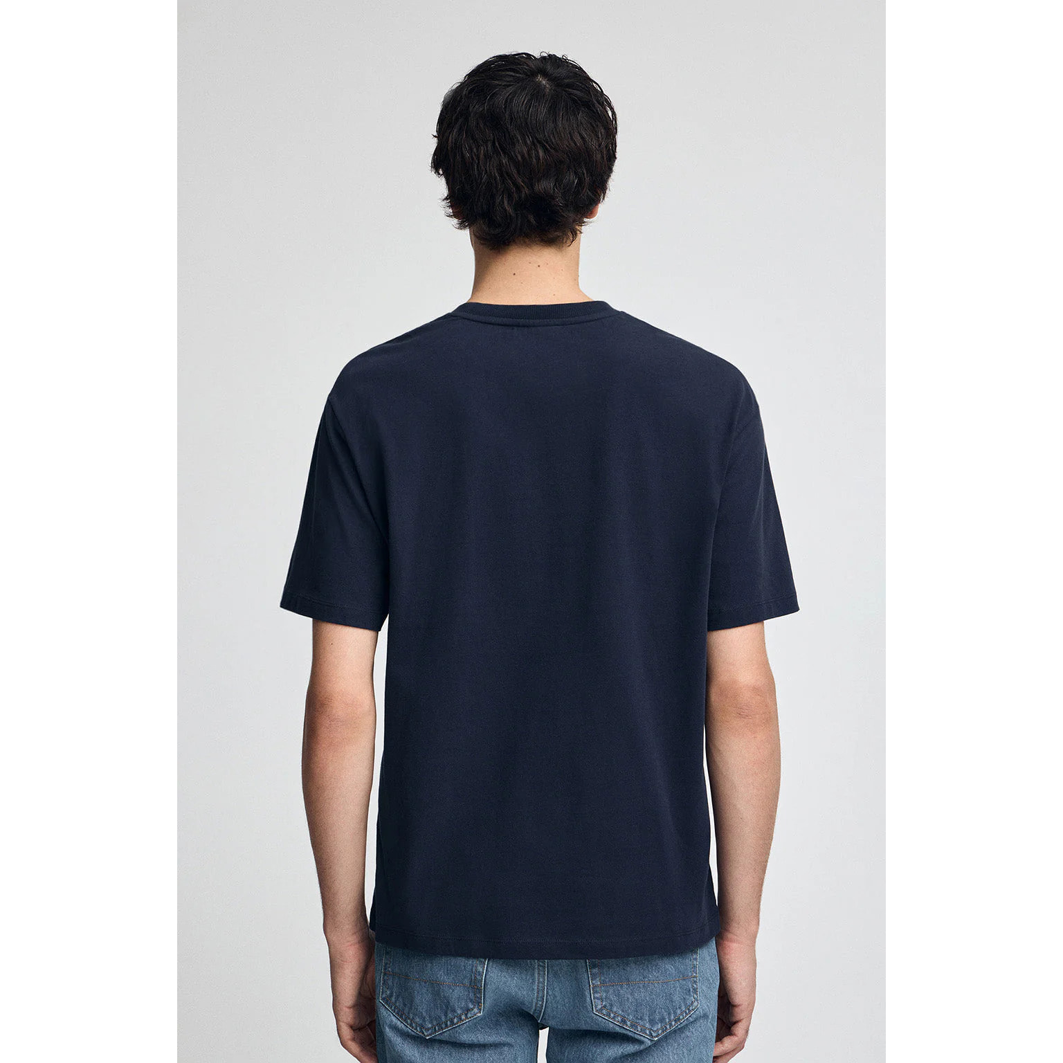 Camiseta azul marino de manga corta y logo engomado Polo Club