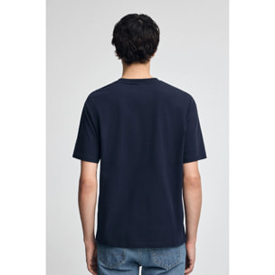 Camiseta azul marino de manga corta y logo engomado Polo Club