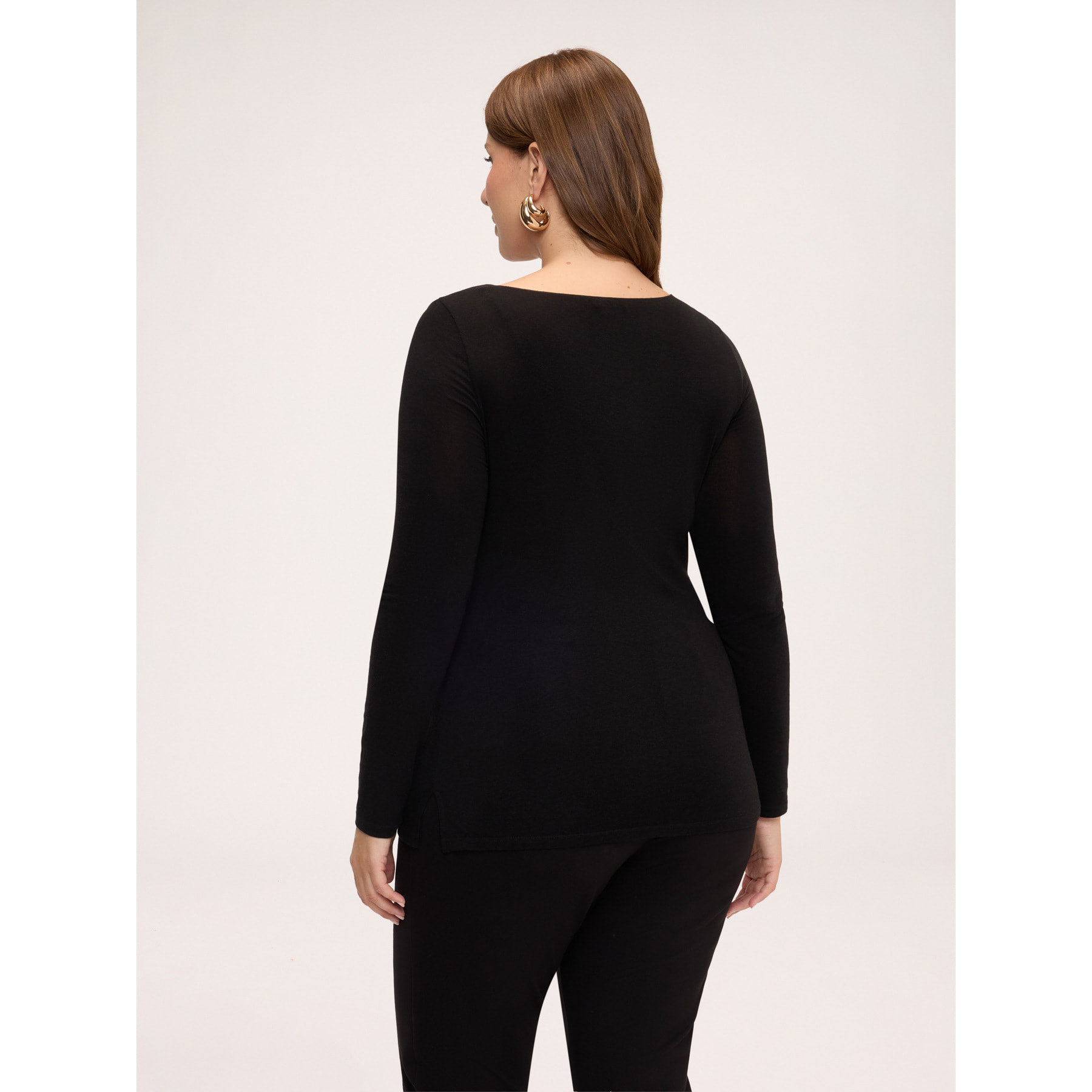 Fiorella Rubino - Maglia second skin in misto cashmere - Nero