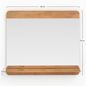 Miroir mural de salle de bain rectangulaire avec étagère - Nymphea