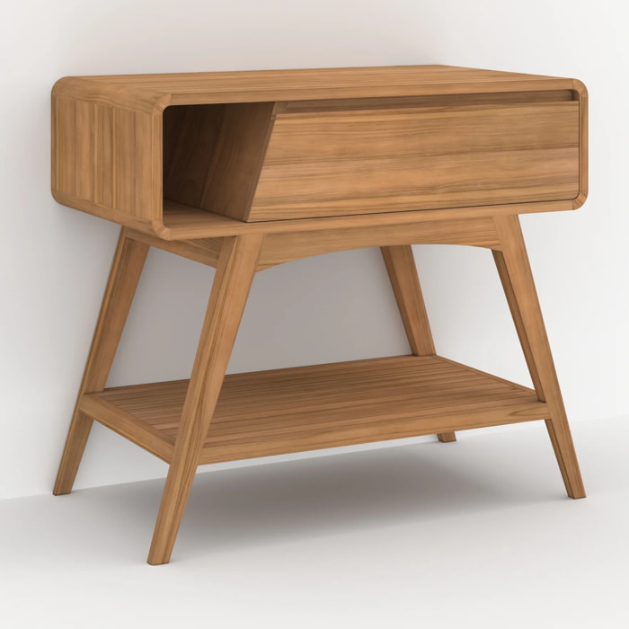 Meuble de salle de bain en bois de teck 90 cm - Kafa