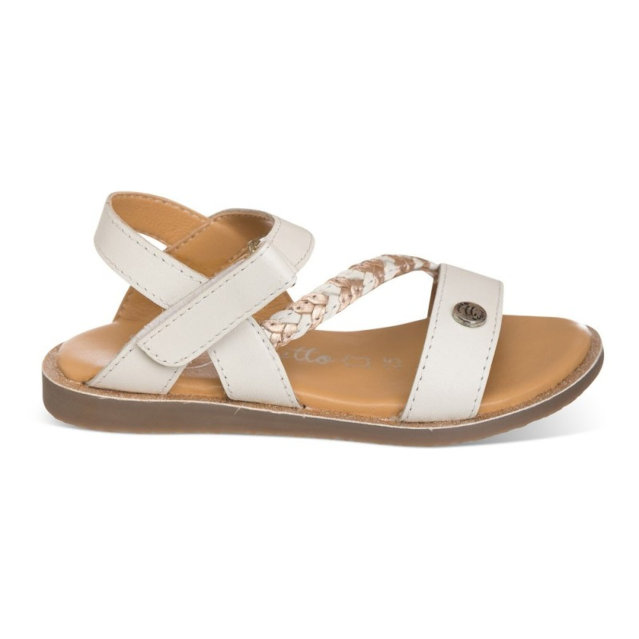 Sandalia color blanca para NIÑA 100% piel