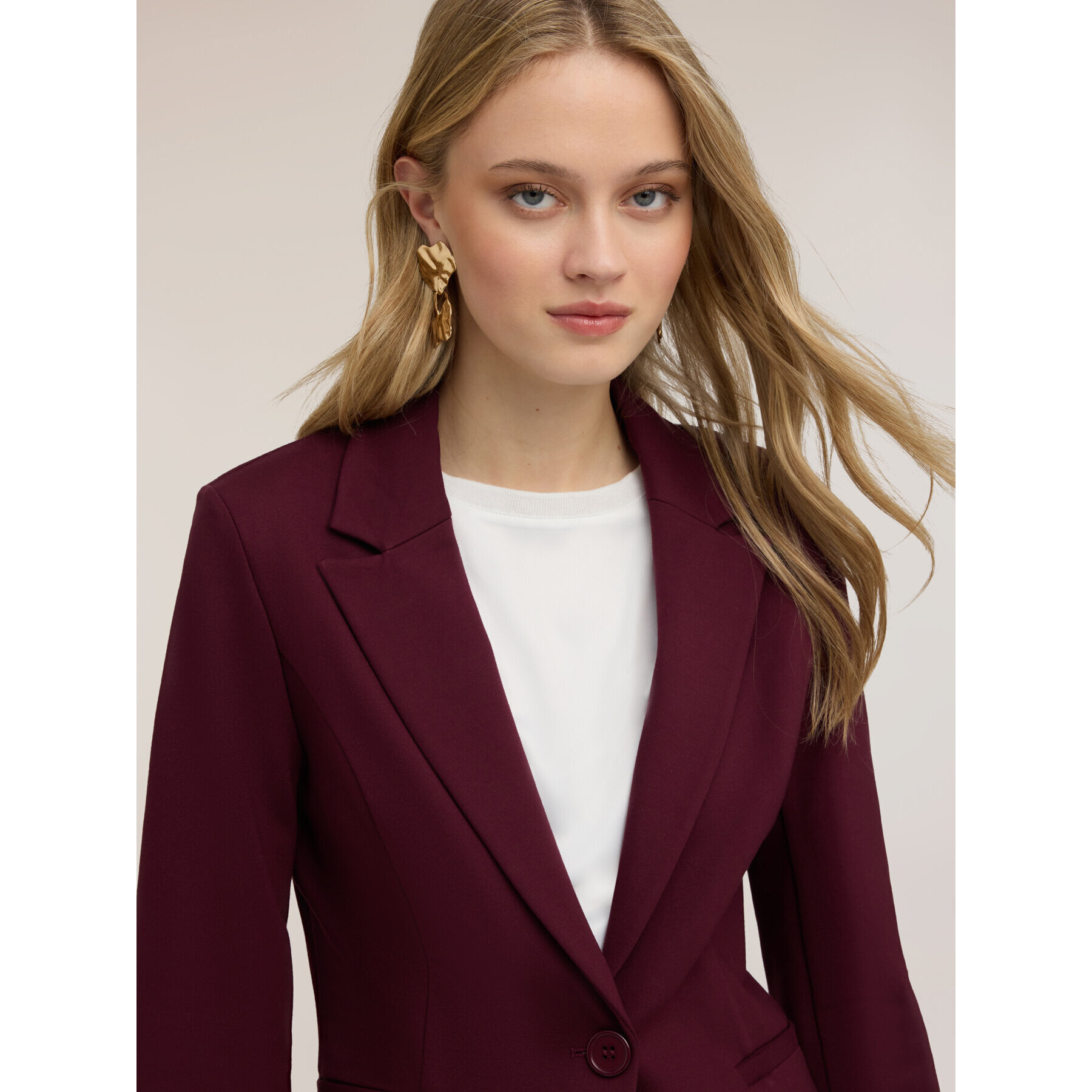 Motivi - Blazer monopetto in punto milano - Bordeaux