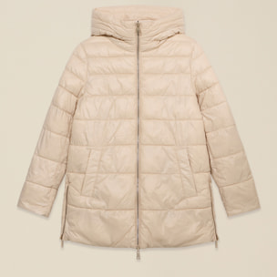Oltre - Piumino midi con cappuccio - Beige