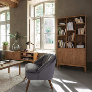 Bibliothèque "Sabor" - 2 portes - bois d'acacia - 190 cm