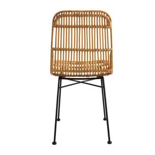 Chaises en rotin et métal noir (lot de 2) MALACCA