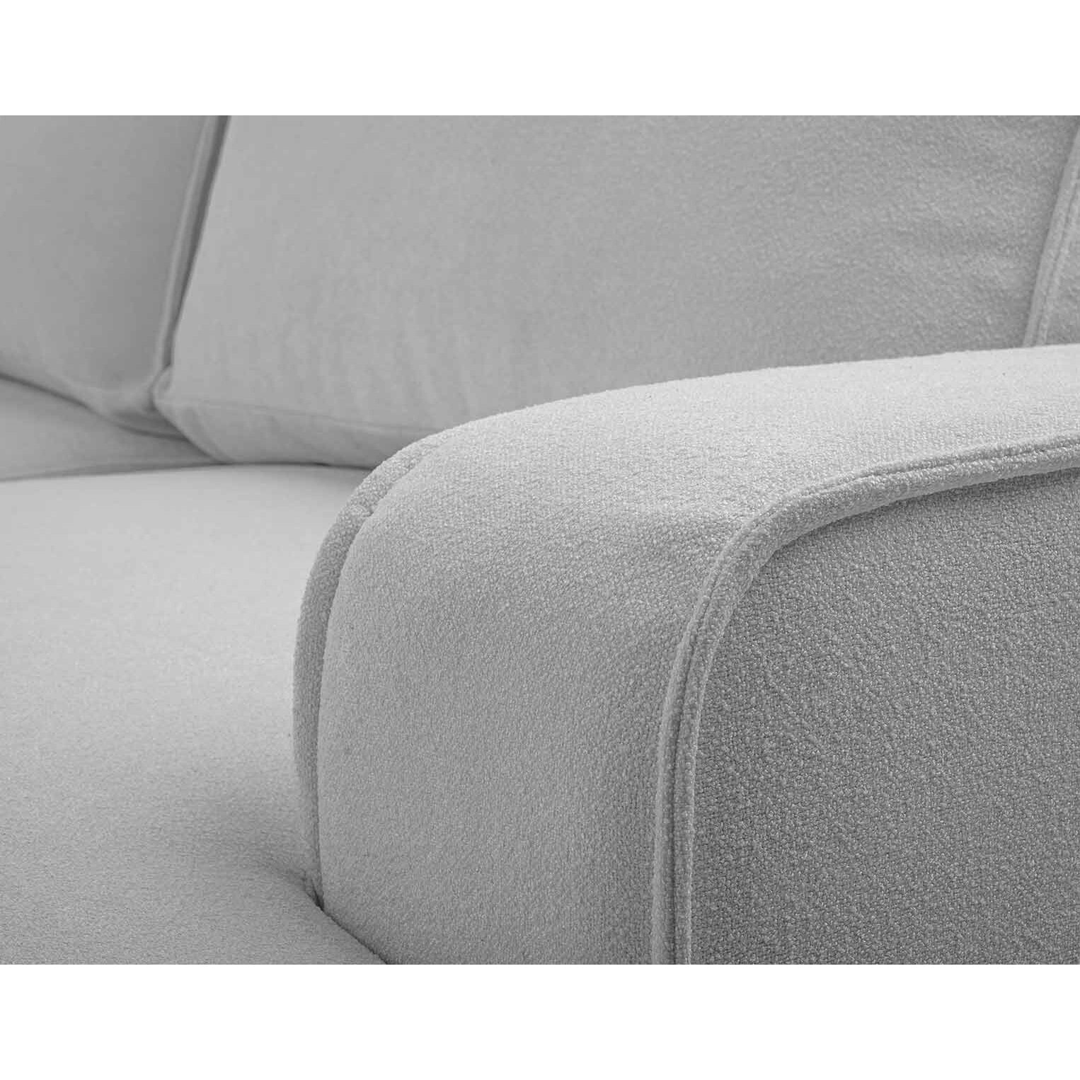 Nessino - canapé d'angle droit 4 places - convertible avec coffre - en tissu texturé - Gris clair