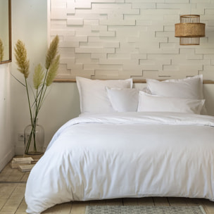 Drap housse - bonnet:30cm 100% percale coton 80fils uni blanc