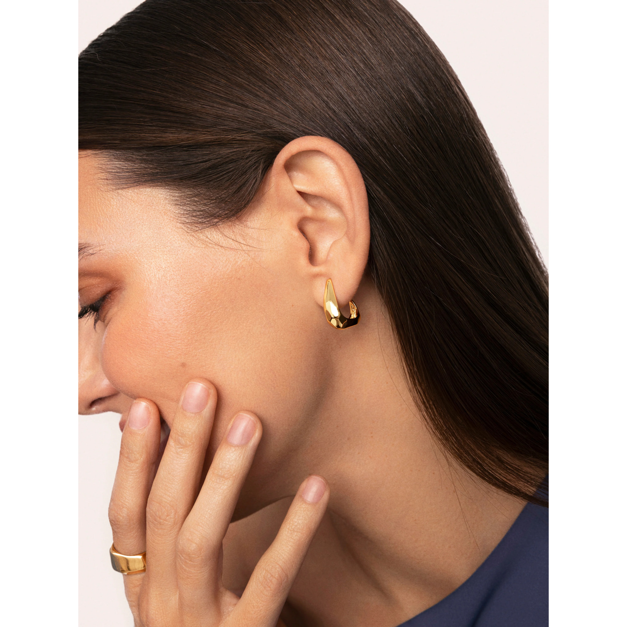 Pendientes Aro Espresso Baño Oro