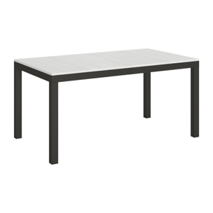 Mesa extensible 90x160/420 cm Everyday Evolution Fresno Blanco estructura Antracita