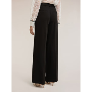 Motivi - Pantalones palazzo de tejido crepé - Negro