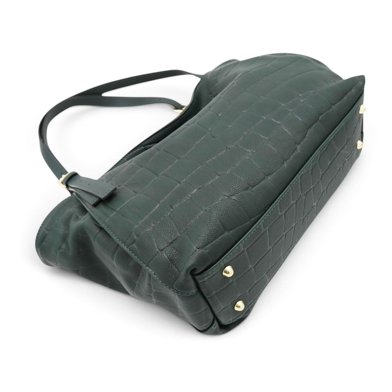 Borsa a Spalla Cheval Firenze Sarin Croc Verde Scuro