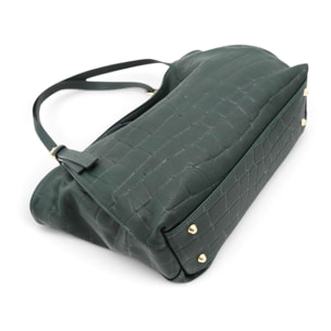 Borsa a Spalla Cheval Firenze Sarin Croc Verde Scuro