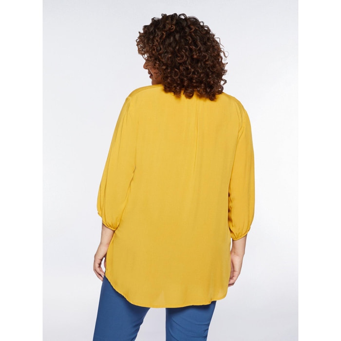 Fiorella Rubino - Blusa de viscosa con escote redondo - Amarillo