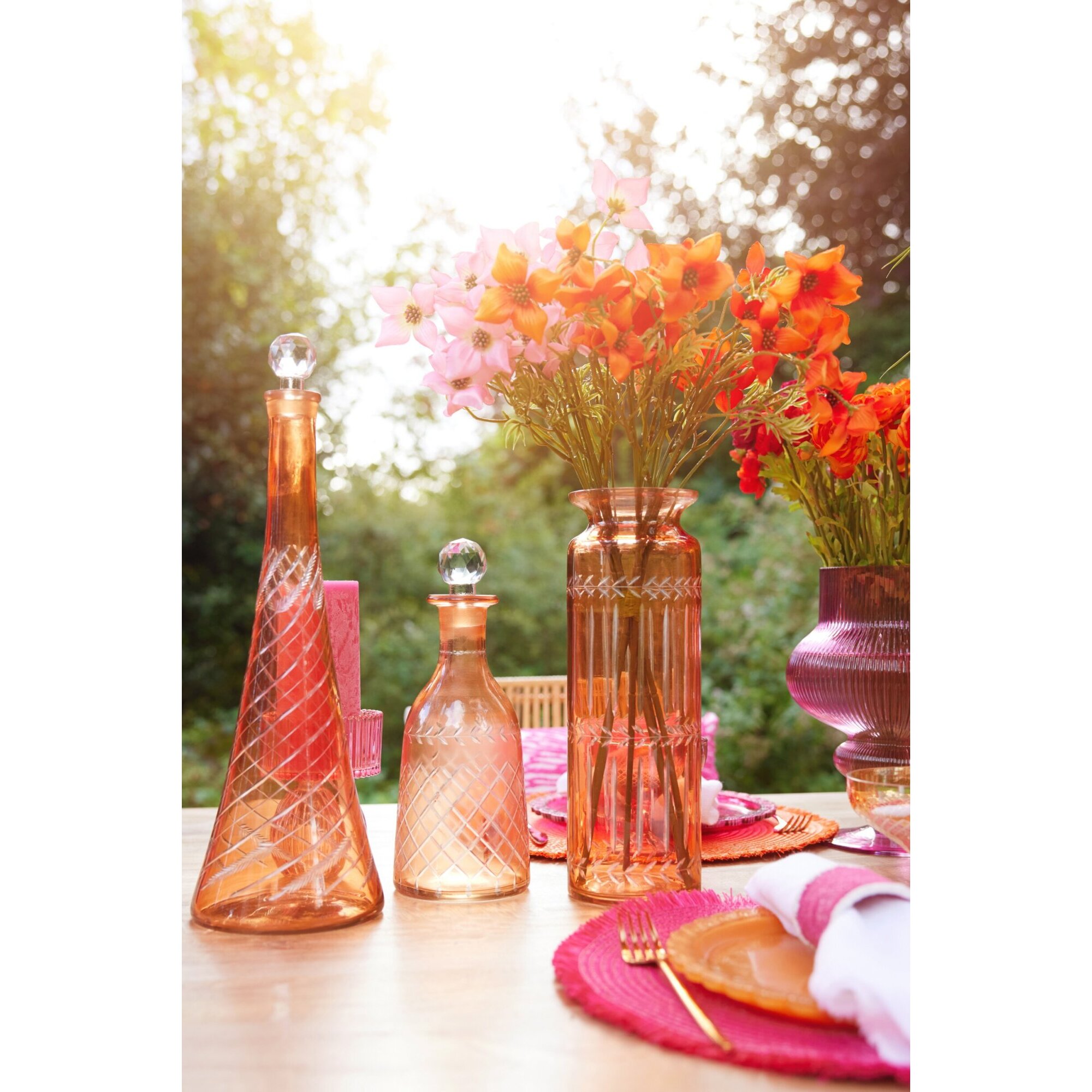 J-Line Vase - verre - orange - small