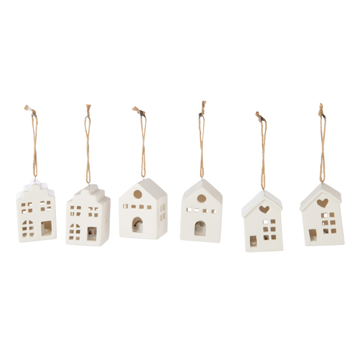 J-Line suspension Maison - céramique - blanc - 6 pièces - lumières LED