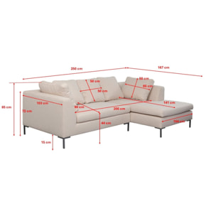 Canapé d'angle Gianna 250cm crème Kare Design