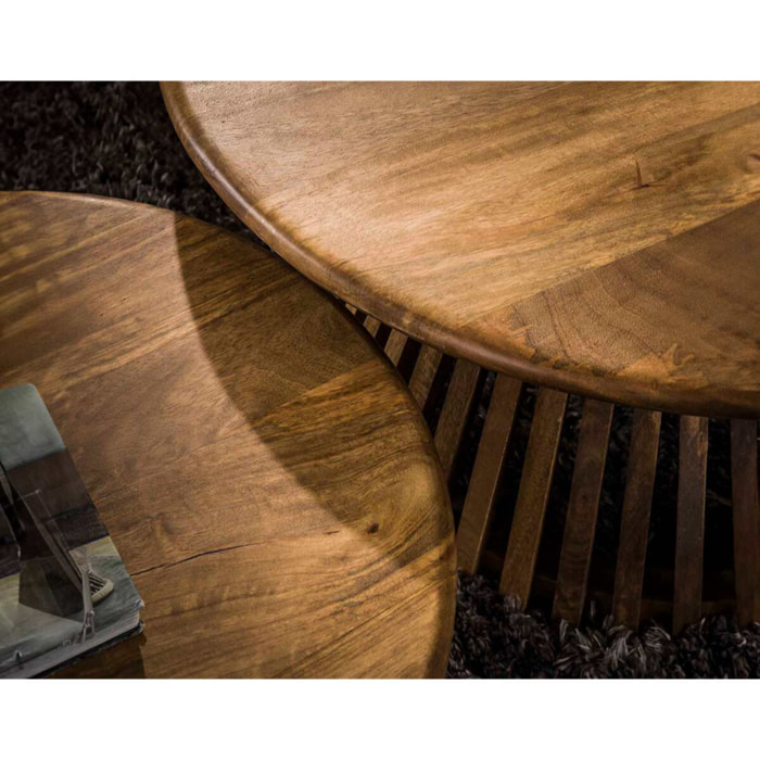Kerala - lot de 2 tables basses - bois massif de manguier - Bois