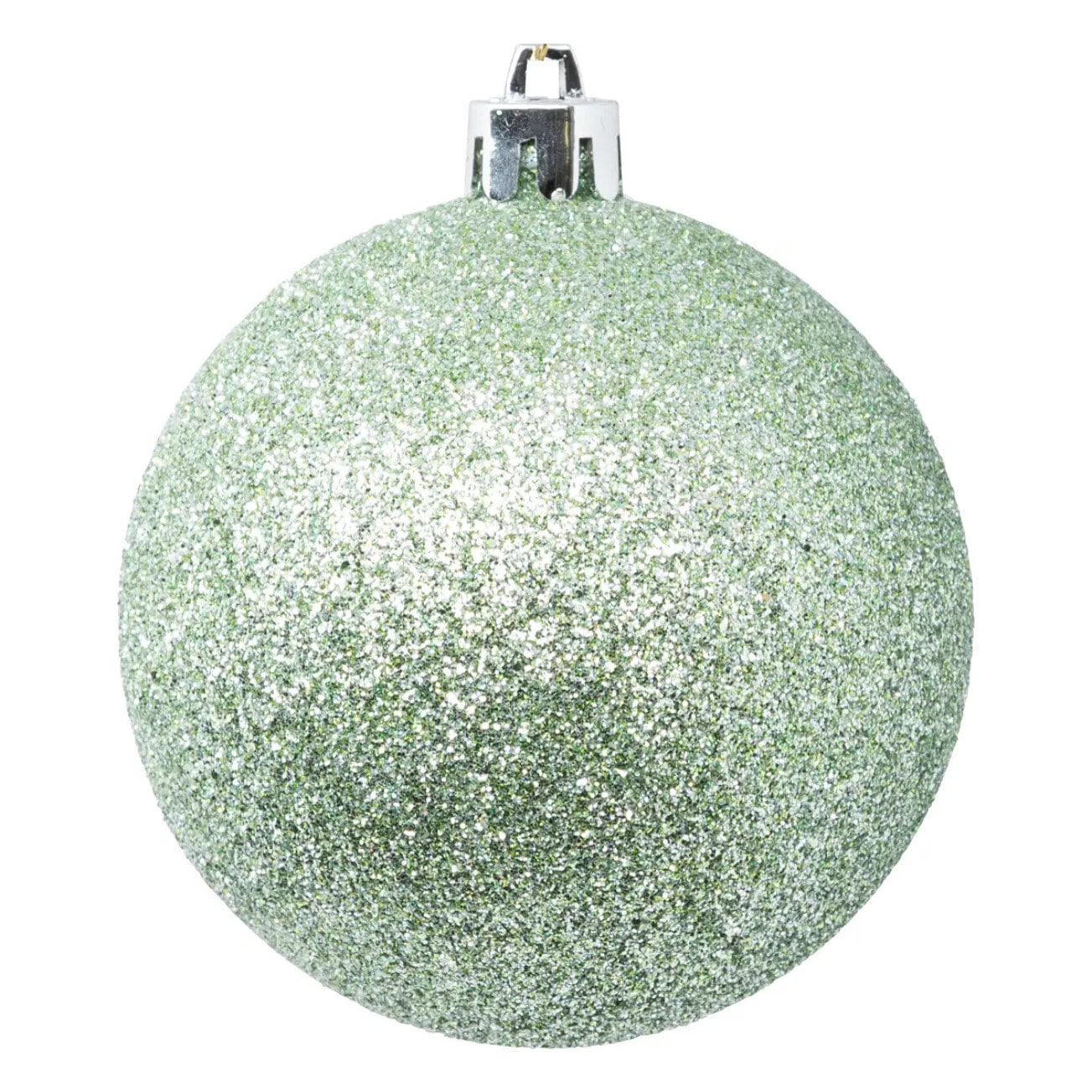 Boule de Noël plastique 80mm x4 vert amande