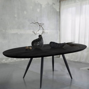 Tomasucci Table extensible ovale noire
