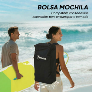 Tabla Paddle Surf Hinchable con Accesorios, 320 cm, Remo de Aluminio Ajustable, Quilla, Stand Up Paddle Board con Superficie Antideslizante de EVA, Bomba y Mochila, Carga 160 kg, para Adultos