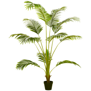 Palmera Areca Artificial 170 cm Árbol Artificial con 11 Hojas Realistas y Maceta de Plástico Decoración para Interior y Exterior Salón Oficina Balcón Ø15x170 cm Verde