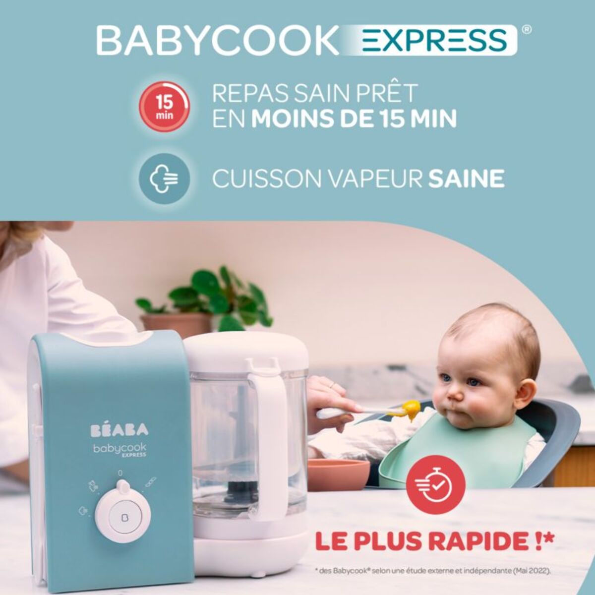 Mixeur Cuiseur Bébé BEABA Babycook Express -Gris Velours