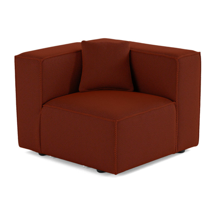 Arty - module d'assise droit - en tissu mailles 3D - Terracotta