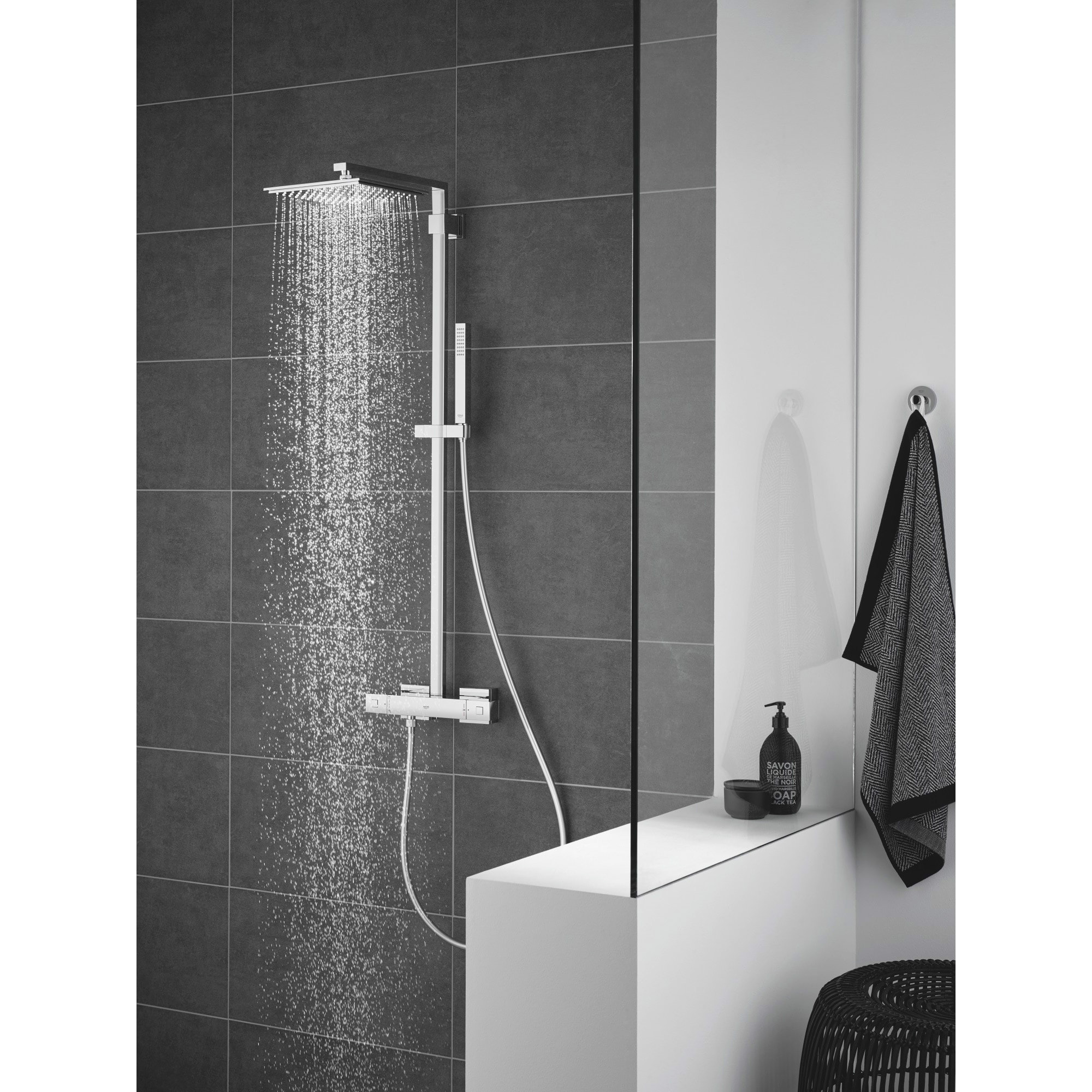 GROHE Euphoria Cube Stick, Pommeau de douche 1 jet Pluie, chromé