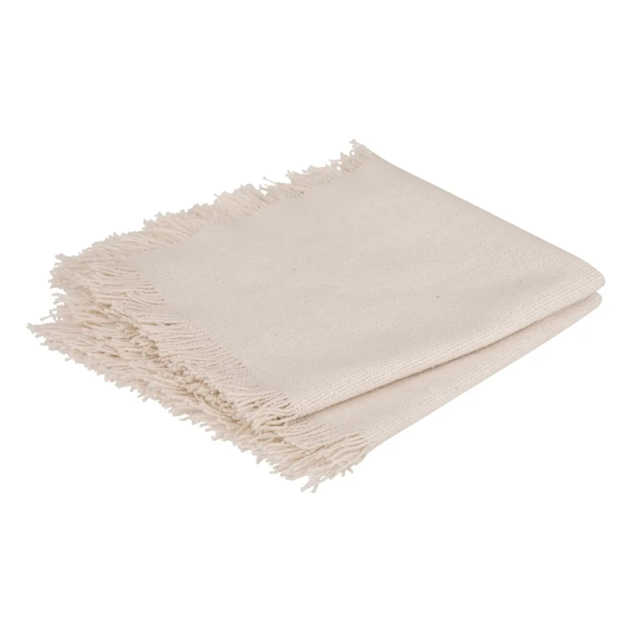 Lot de 2 serviettes de table "Maha" - coton - blanc - 40x40 cm