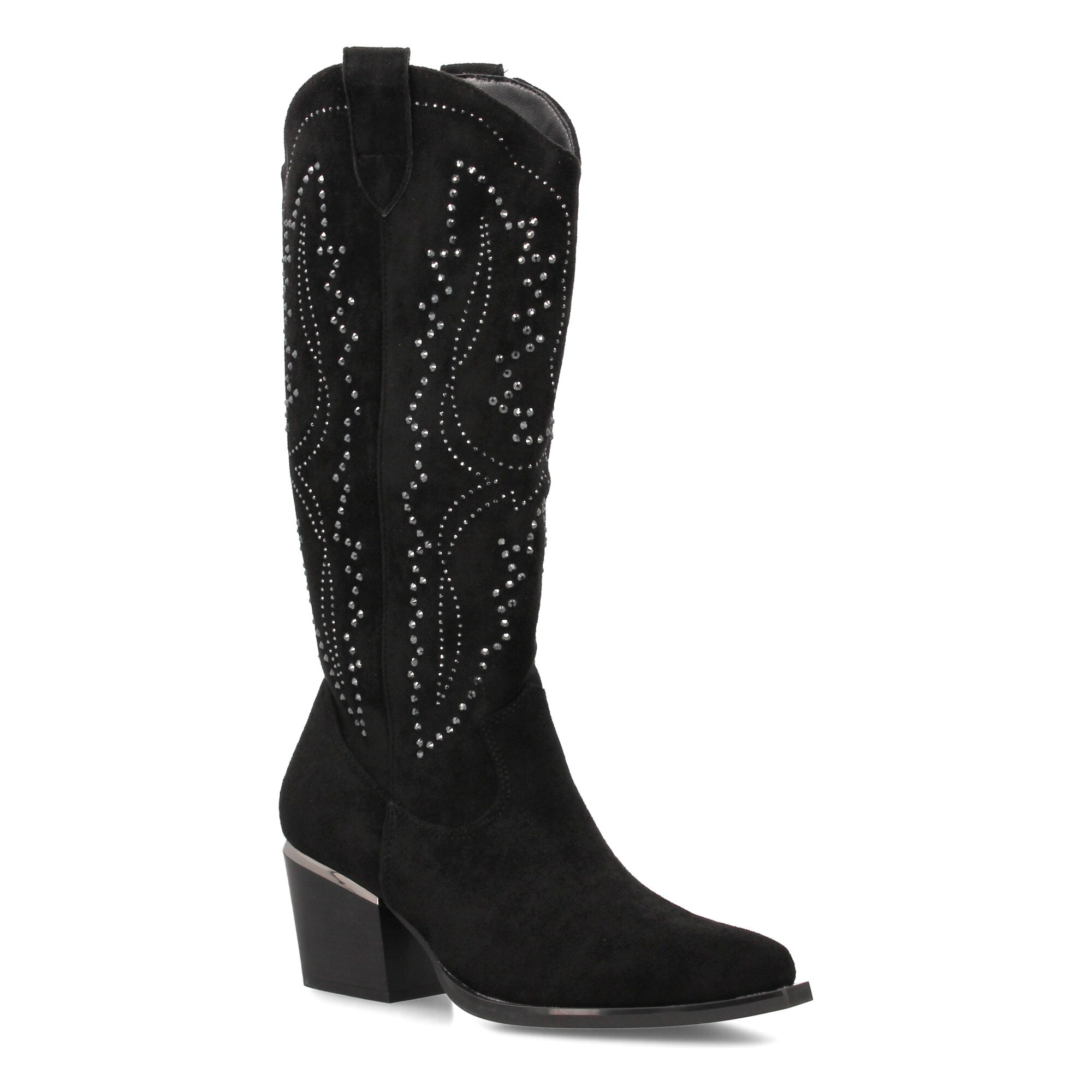 Bota cowboy para mujer de caña alta con diseño brillante, ideal temporada Otoño Invierno.