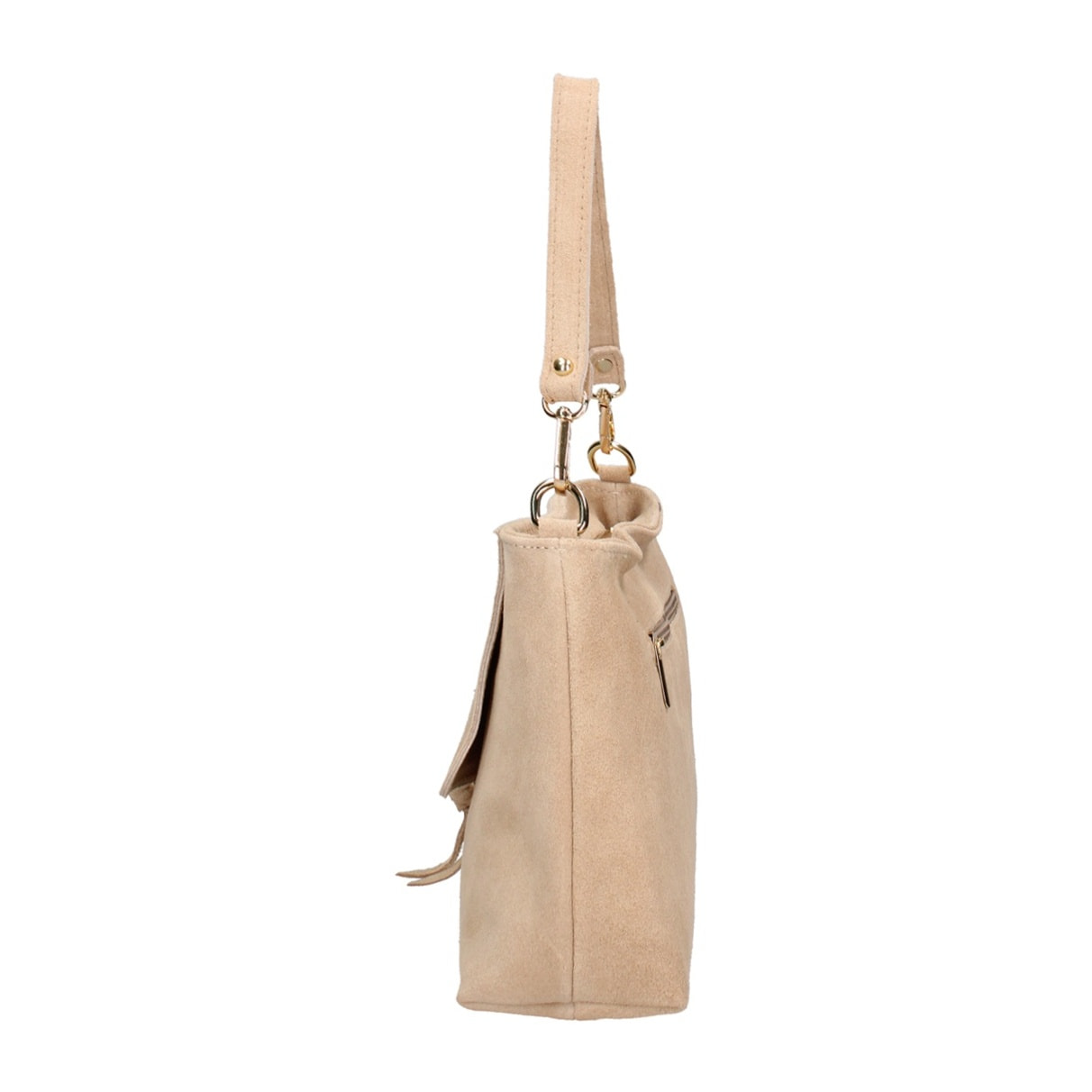 Borsa a mano da donna Made in Italy - Modello Celeste Pro - Pelle scamosciata - 30.0 x 17.0 x 9.0 cm