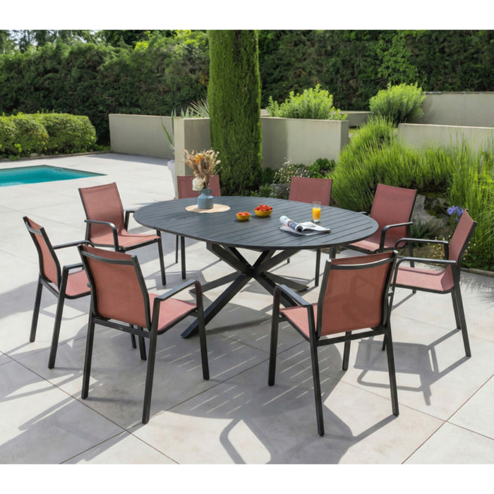 Ensemble table et chaises de jardin  - terracotta - AIX