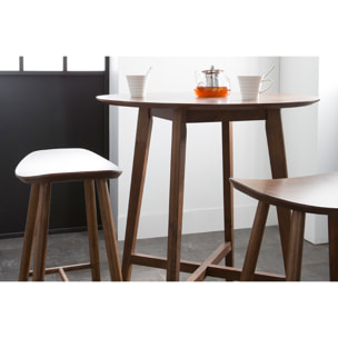 Tabouret de bar design noyer H72 cm DEMORY