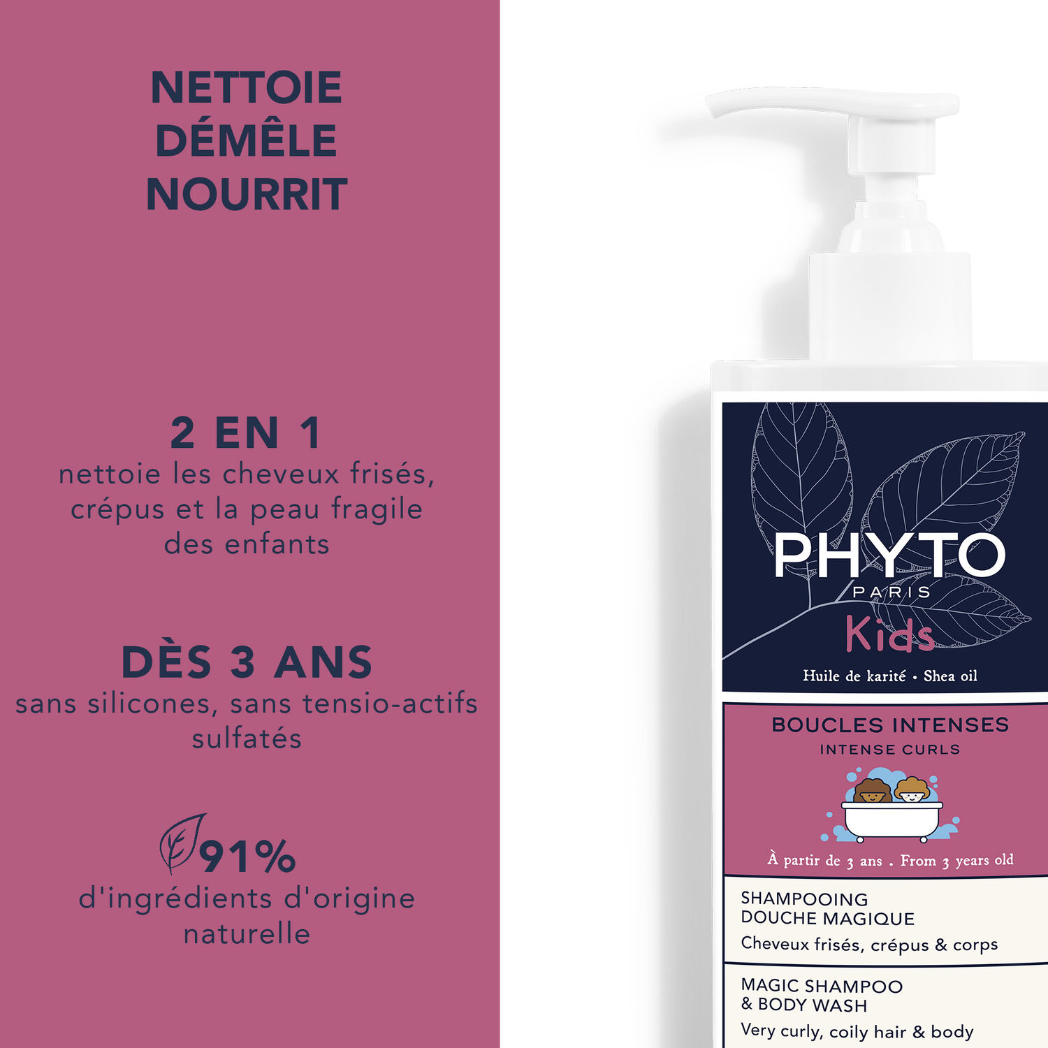Boucles Intenses Kids - Shampooing Douche Magique Cheveux Frisés et Crépus et Coprs 400ml