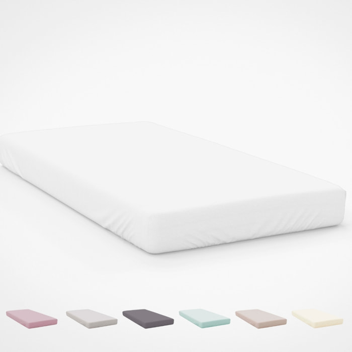 Icehome - Sábana bajera lisa - 100% Microfibra - Blanco