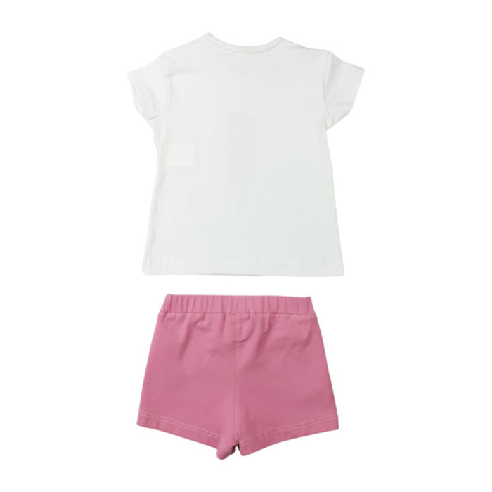 SET 2PCS TSHIRT JERSEY BIANCO SHORT GERANIO