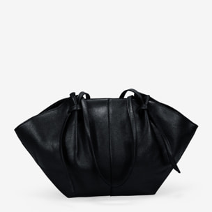 Bolso de hombro negro con cremallera