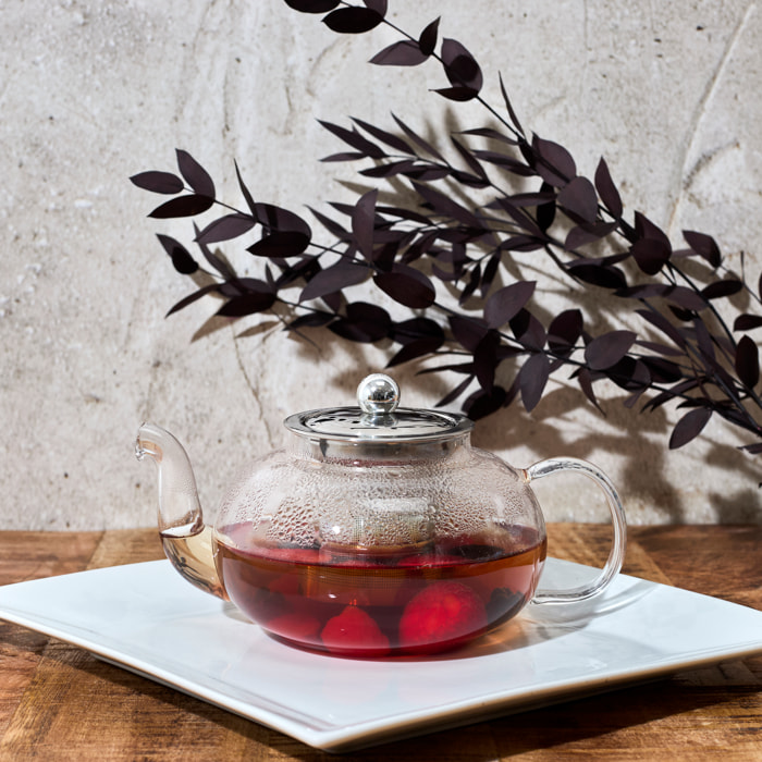 Theiere Verre Infuseur Inox 700ml