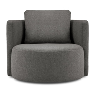 Fauteuil pivotant "Adam" bouclé gris foncé