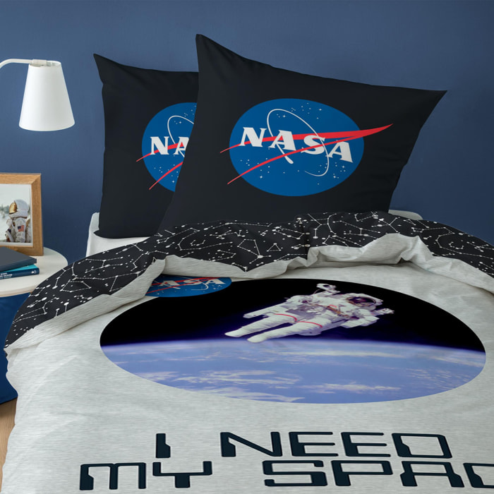 Parure de lit imprimée 100% coton, NASA SPACE