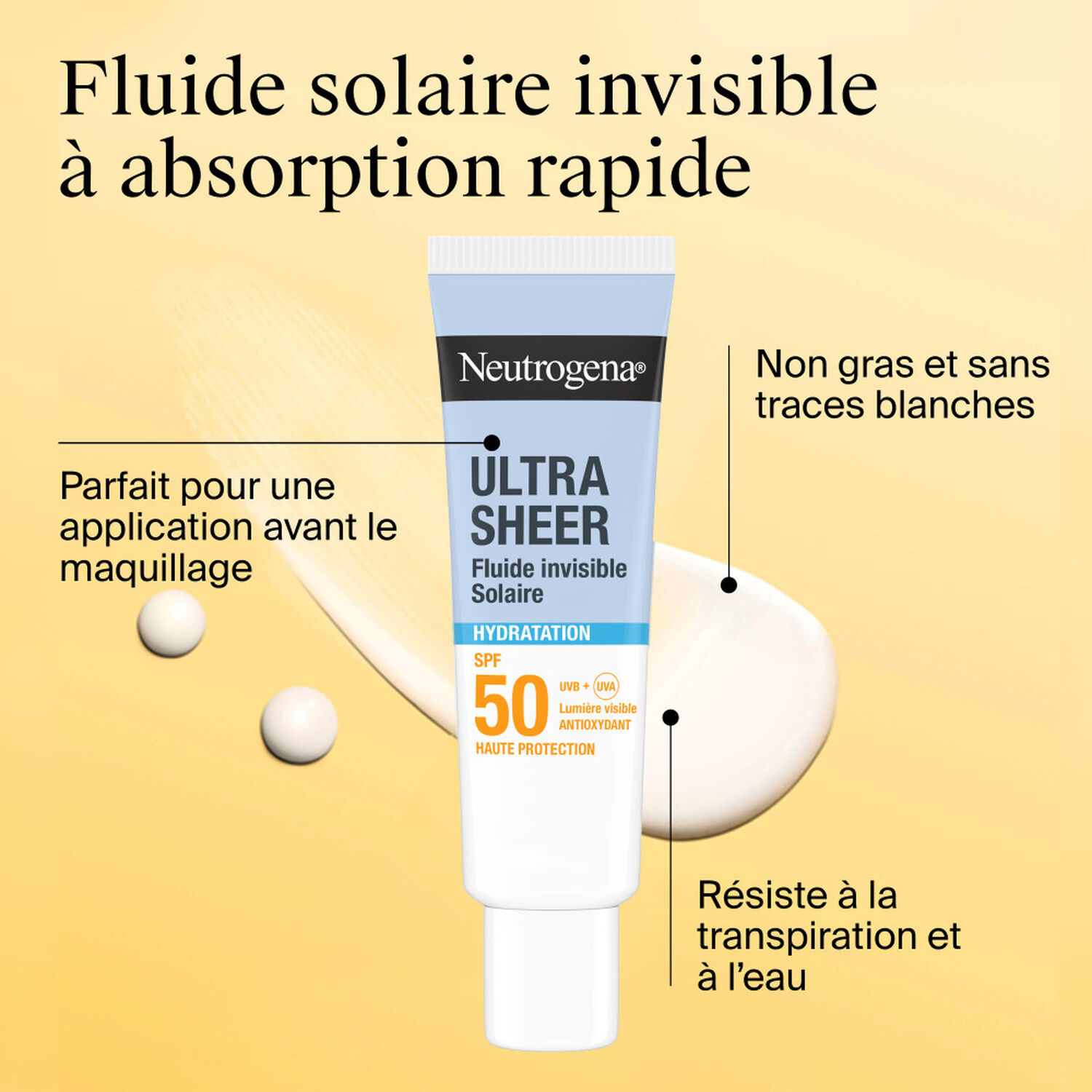 Ultra Sheer SPF 50 - Fluide Solaire Invisible Ultra Sheer Hydratation 50 ml
