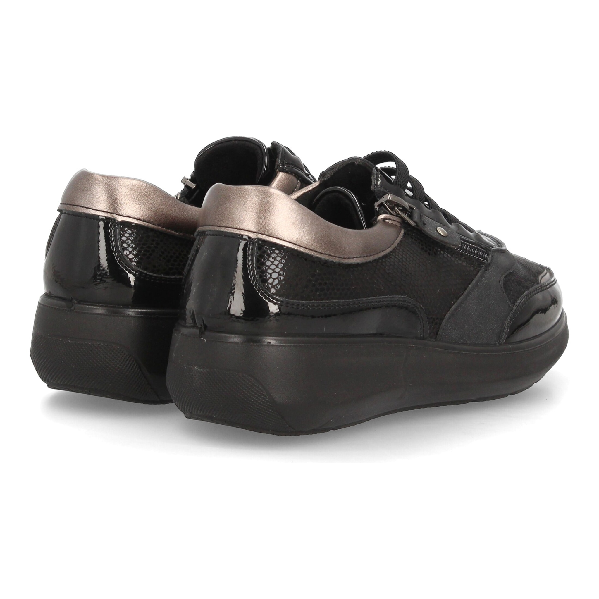 Zapatillas con cordones y cremallera lateral para mujer