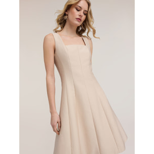Motivi - Vestido flare de telas ligeras - Beige
