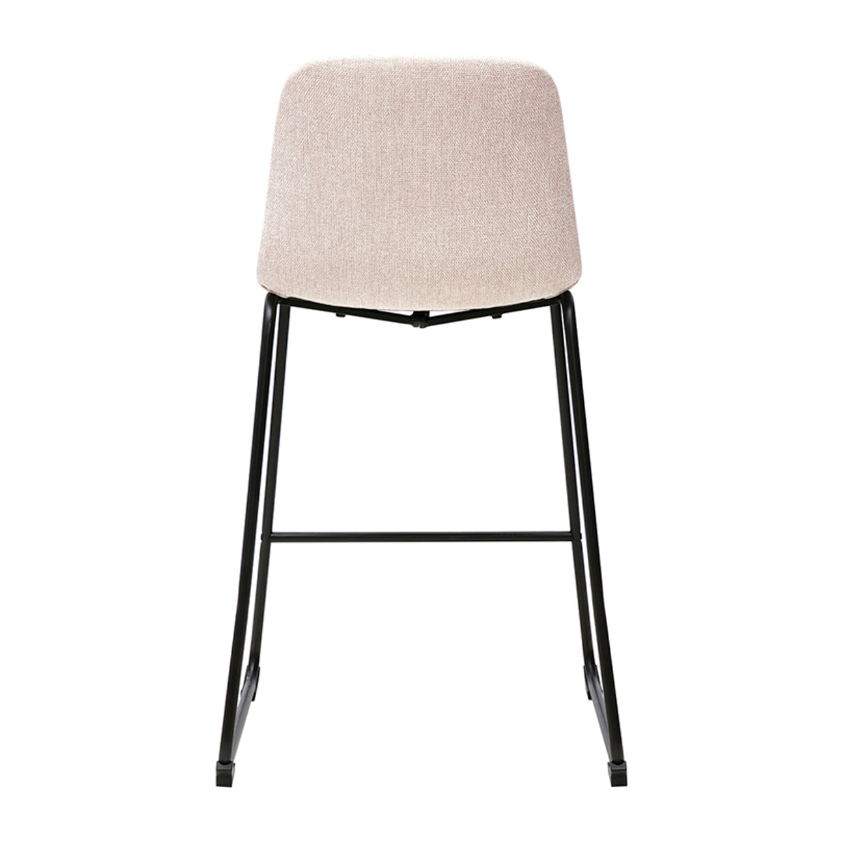 Tabourets de bar en tissu effet velours texturé beige et métal H64 cm (lot de 2) SAURY